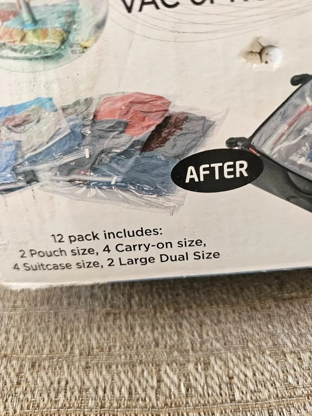 Samsonite 12pc Compression Bags Vac or Roll Travel Luggage Space Saver